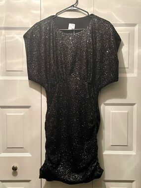 Gaelle Paris black sequin mini party dress 40 small